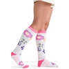 Cherokee Legwear Compression Socks for Women 10-15 mmHg (1-Pair Pack) | Comfort Support Knee Highs, Soft Fit, Regular & Wide Calf, Soft Knit Feel, Lightweight, Easy Care for Work and Everyday Wear(Peace Love Smile)
