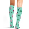 Cherokee Legwear Compression Socks for Women 10-15 mmHg (1-Pair Pack) | Comfort Support Knee Highs, Soft Fit, Regular & Wide Calf, Soft Knit Feel, Lightweight, Easy Care for Work and Everyday Wear(Flamingo Life)