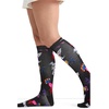 Cherokee Legwear Compression Socks for Women 10-15 mmHg (1-Pair Pack) | Comfort Support Knee Highs, Soft Fit, Regular & Wide Calf, Soft Knit Feel, Lightweight, Easy Care for Work and Everyday Wear(Sugar Skull Pups)
