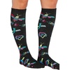 Cherokee Legwear Compression Socks for Women 10-15 mmHg (1-Pair Pack) | Comfort Support Knee Highs, Soft Fit, Regular & Wide Calf, Soft Knit Feel, Lightweight, Easy Care for Work and Everyday Wear(Bee Au-some)