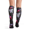 Cherokee Legwear Compression Socks for Women 10-15 mmHg (1-Pair Pack) | Comfort Support Knee Highs, Soft Fit, Regular & Wide Calf, Soft Knit Feel, Lightweight, Easy Care for Work and Everyday Wear(Sugar Skull Pups)