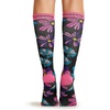 Cherokee Legwear Compression Socks for Women 10-15 mmHg (1-Pair Pack) | Comfort Support Knee Highs, Soft Fit, Regular & Wide Calf, Soft Knit Feel, Lightweight, Easy Care for Work and Everyday Wear(Floral Flashback)