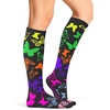 Cherokee Legwear Compression Socks for Women 10-15 mmHg (1-Pair Pack) | Comfort Support Knee Highs, Soft Fit, Regular & Wide Calf, Soft Knit Feel, Lightweight, Easy Care for Work and Everyday Wear(Anti Social Butterflies)