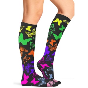 Cherokee Legwear Compression Socks for Women 10-15 mmHg (1-Pair Pack) | Comfort Support Knee Highs, Soft Fit, Regular & Wide Calf, Soft Knit Feel, Lightweight, Easy Care for Work and Everyday Wear(Anti Social Butterflies)