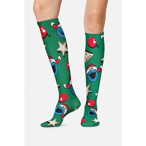 Cherokee Legwear Compression Socks for Women 10-15 mmHg (1-Pair Pack) | Comfort Support Knee Highs, Soft Fit, Regular & Wide Calf, Soft Knit Feel, Lightweight, Easy Care for Work and Everyday Wear(Cookie Ornament)