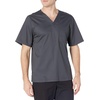 Cherokee Luxe Men Scrubs Top Tuckable V-Neck 1929 | ID Loop, Back Yoke, Side Vents, Double-Needle Topstitching, 28.5-Inch Back Length, Mobility For Healthcare Work(Pewter)