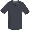 Cherokee Luxe Men Scrubs Top Tuckable V-Neck 1929 | ID Loop, Back Yoke, Side Vents, Double-Needle Topstitching, 28.5-Inch Back Length, Mobility For Healthcare Work(Pewter)