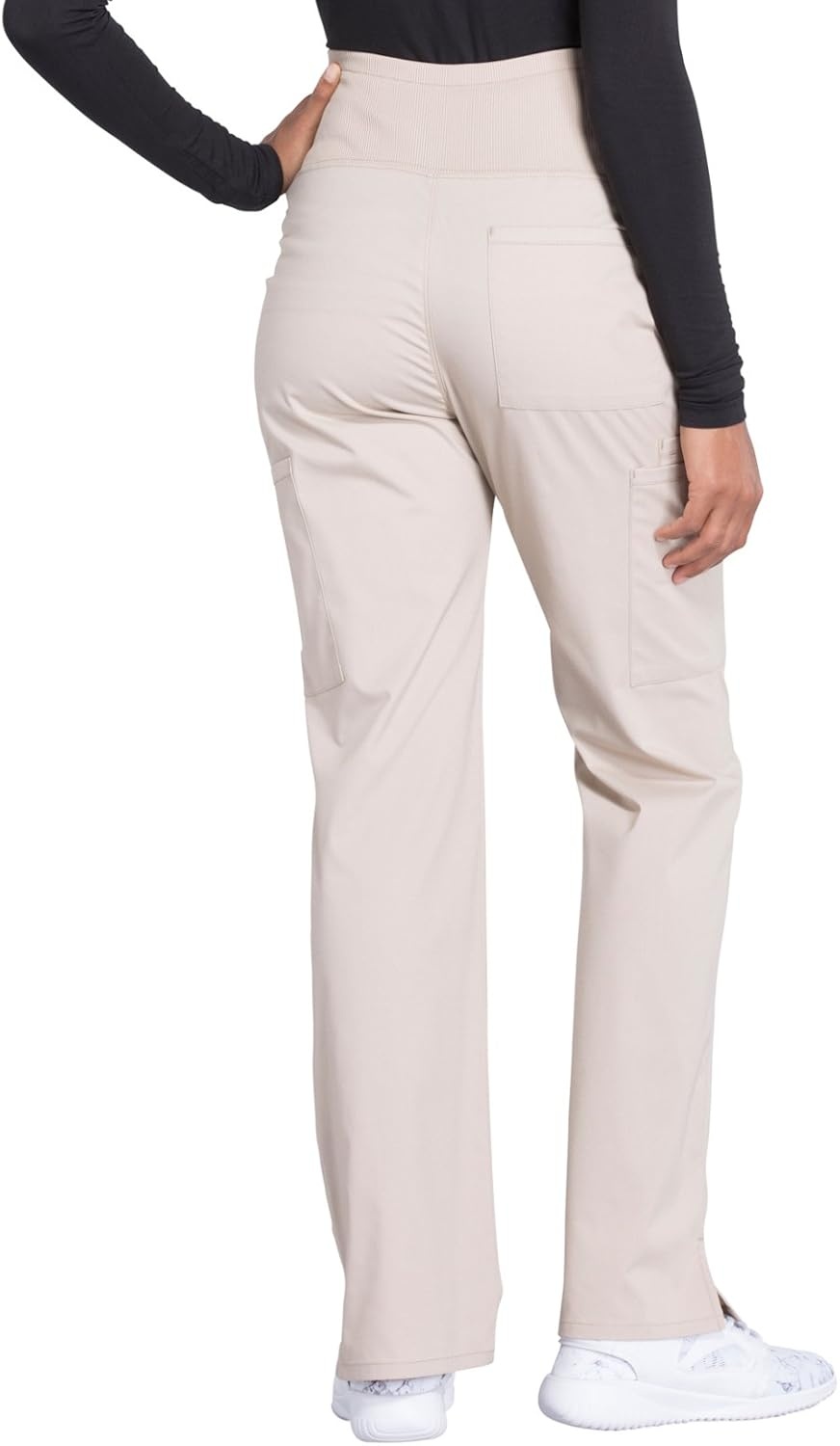 image:imageMaternity Scrub Pants for Women Workwear Professionals Soft Stretch WW220 Soft 2Way Stretch Poplin and Knit Tummy Panel Support Growing Bellies with Four Pockets and Easy Care for Maternity ShiftsKhaki