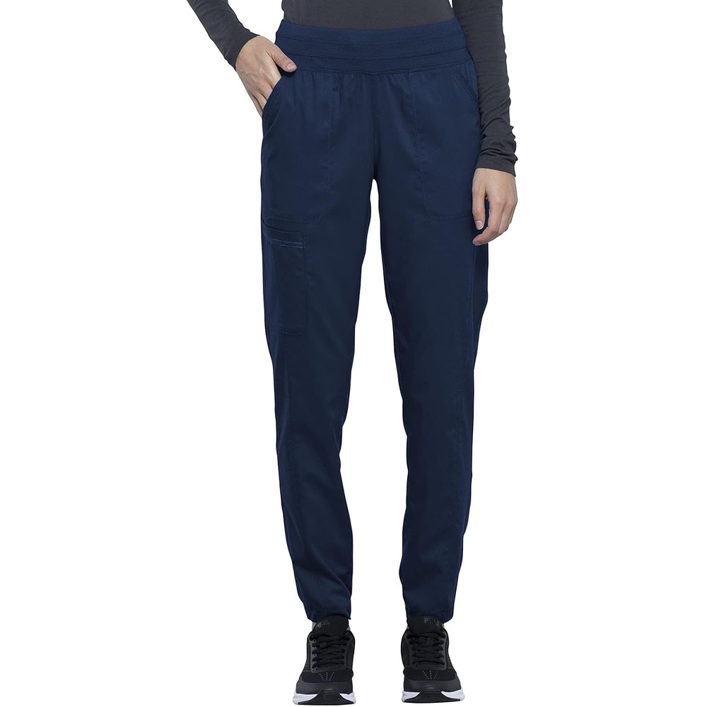 image:imageCherokee Revolution Scrub Pants for Women Jogger with Elastic Waist 5 Pockets Natural Rise Blended Fabric Twill Soft 2Way Stretch Mesh Waistband for Active ShiftsNavy