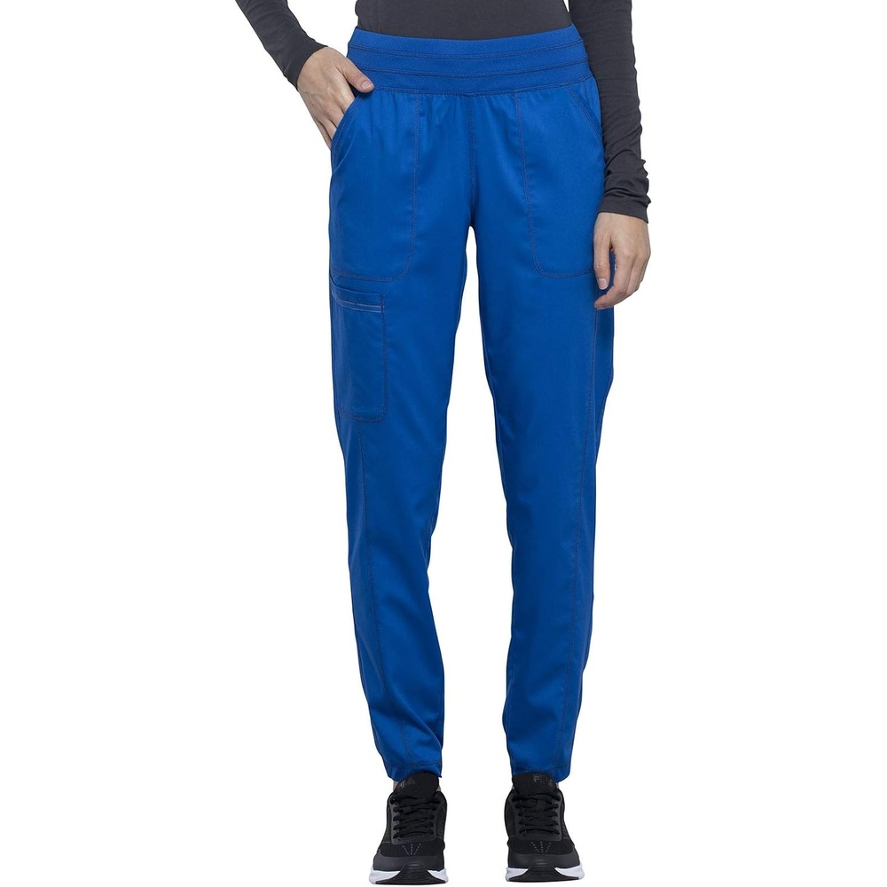 image:imageCherokee Revolution Scrub Pants for Women Jogger with Elastic Waist 5 Pockets Natural Rise Blended Fabric Twill Soft 2Way Stretch Mesh Waistband for Active ShiftsRoyal