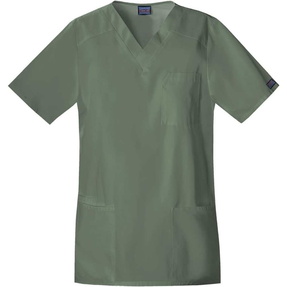 image:imageCherokee Workwear Scrubs Tall Unisex Vneck TopOlive