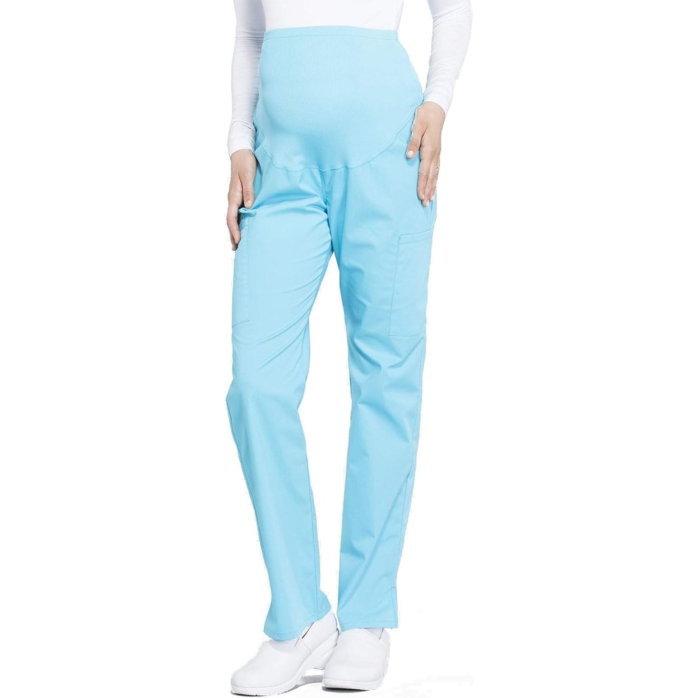 image:imageMaternity Scrub Pants for Women Workwear Professionals Soft Stretch WW220 Soft 2Way Stretch Poplin and Knit Tummy Panel Support Growing Bellies with Four Pockets and Easy Care for Maternity ShiftsTurquoise