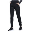 Cherokee Revolution Scrub Pants for Women Jogger with Elastic Waist | 5 Pockets, Natural Rise, Blended Fabric Twill, Soft 2-Way Stretch, Mesh Waistband for Active Shifts(Black)