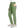 Cherokee Revolution Scrub Pants for Women Jogger with Elastic Waist | 5 Pockets, Natural Rise, Blended Fabric Twill, Soft 2-Way Stretch, Mesh Waistband for Active Shifts(Celery Green)