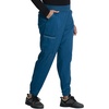 Cherokee Revolution Scrub Pants for Women Jogger with Elastic Waist | 5 Pockets, Natural Rise, Blended Fabric Twill, Soft 2-Way Stretch, Mesh Waistband for Active Shifts(Caribbean Blue)
