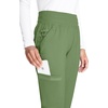 Cherokee Revolution Scrub Pants for Women Jogger with Elastic Waist | 5 Pockets, Natural Rise, Blended Fabric Twill, Soft 2-Way Stretch, Mesh Waistband for Active Shifts(Celery Green)