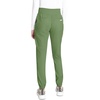 Cherokee Revolution Scrub Pants for Women Jogger with Elastic Waist | 5 Pockets, Natural Rise, Blended Fabric Twill, Soft 2-Way Stretch, Mesh Waistband for Active Shifts(Celery Green)