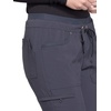 Iflex by Cherokee Scrubs for Women, Drawstring Tapered Leg Scrub Pants CK010 | 94% Polyester And 6% Spandex Dobby, Adjustable Drawstring, 4-Way Stretch, Moisture Wicking, Easy Care, Long Shifts(Pewter)