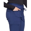 Iflex by Cherokee Scrubs for Women, Drawstring Tapered Leg Scrub Pants CK010 | 94% Polyester And 6% Spandex Dobby, Adjustable Drawstring, 4-Way Stretch, Moisture Wicking, Easy Care, Long Shifts(Navy)