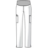 Maternity Scrub Pants for Women, Workwear Professionals Soft Stretch WW220 | Soft 2-Way Stretch Poplin and Knit Tummy Panel Support Growing Bellies, with Four Pockets and Easy Care for Maternity Shifts(White)