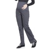 Maternity Scrub Pants for Women, Workwear Professionals Soft Stretch WW220 | Soft 2-Way Stretch Poplin and Knit Tummy Panel Support Growing Bellies, with Four Pockets and Easy Care for Maternity Shifts(Pewter)