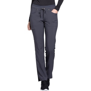 Iflex by Cherokee Scrubs for Women, Drawstring Tapered Leg Scrub Pants CK010 | 94% Polyester And 6% Spandex Dobby, Adjustable Drawstring, 4-Way Stretch, Moisture Wicking, Easy Care, Long Shifts(Pewter)