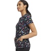 Cherokee Genuine Printed Scrubs for Women V-Neck Top 3 Pockets | Recycled Polyester Blend, Modern Classic Fit, Shaping Darts, Side Vents, Pediatric Clinic Shifts(Checker Dots)