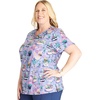 Cherokee Genuine Printed Scrubs for Women V-Neck Top 3 Pockets | Recycled Polyester Blend, Modern Classic Fit, Shaping Darts, Side Vents, Pediatric Clinic Shifts(Blooming Bugs)