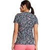 Cherokee Genuine Printed Scrubs for Women V-Neck Top 3 Pockets | Recycled Polyester Blend, Modern Classic Fit, Shaping Darts, Side Vents, Pediatric Clinic Shifts(What the Speck?)