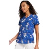 Cherokee Genuine Printed Scrubs for Women V-Neck Top 3 Pockets | Recycled Polyester Blend, Modern Classic Fit, Shaping Darts, Side Vents, Pediatric Clinic Shifts(Born to Stand Out)