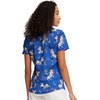 Cherokee Genuine Printed Scrubs for Women V-Neck Top 3 Pockets | Recycled Polyester Blend, Modern Classic Fit, Shaping Darts, Side Vents, Pediatric Clinic Shifts(Born to Stand Out)