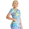 Cherokee Genuine Printed Scrubs for Women V-Neck Top 3 Pockets | Recycled Polyester Blend, Modern Classic Fit, Shaping Darts, Side Vents, Pediatric Clinic Shifts(Paisley Punch)