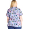 Cherokee Genuine Printed Scrubs for Women V-Neck Top 3 Pockets | Recycled Polyester Blend, Modern Classic Fit, Shaping Darts, Side Vents, Pediatric Clinic Shifts(Blooming Bugs)