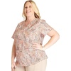 Cherokee Genuine Printed Scrubs for Women V-Neck Top 3 Pockets | Recycled Polyester Blend, Modern Classic Fit, Shaping Darts, Side Vents, Pediatric Clinic Shifts(Python Perfection)