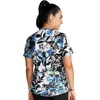 Cherokee Genuine Printed Scrubs for Women V-Neck Top 3 Pockets | Recycled Polyester Blend, Modern Classic Fit, Shaping Darts, Side Vents, Pediatric Clinic Shifts(Brushy Botanical)