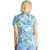 Cherokee Genuine Printed Scrubs for Women V-Neck Top 3 Pockets | Recycled Polyester Blend, Modern Classic Fit, Shaping Darts, Side Vents, Pediatric Clinic Shifts(Paisley Punch)