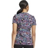 Cherokee Genuine Printed Scrubs for Women V-Neck Top 3 Pockets | Recycled Polyester Blend, Modern Classic Fit, Shaping Darts, Side Vents, Pediatric Clinic Shifts(Work of Heart)