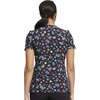 Cherokee Genuine Printed Scrubs for Women V-Neck Top 3 Pockets | Recycled Polyester Blend, Modern Classic Fit, Shaping Darts, Side Vents, Pediatric Clinic Shifts(Checker Dots)