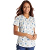 Cherokee Genuine Printed Scrubs for Women V-Neck Top 3 Pockets | Recycled Polyester Blend, Modern Classic Fit, Shaping Darts, Side Vents, Pediatric Clinic Shifts(Owl Together Now)