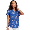 Cherokee Genuine Printed Scrubs for Women V-Neck Top 3 Pockets | Recycled Polyester Blend, Modern Classic Fit, Shaping Darts, Side Vents, Pediatric Clinic Shifts(Born to Stand Out)