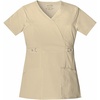 Cherokee Luxe Women Scrubs Top Empire Waist Mock Wrap 21701(Khaki)