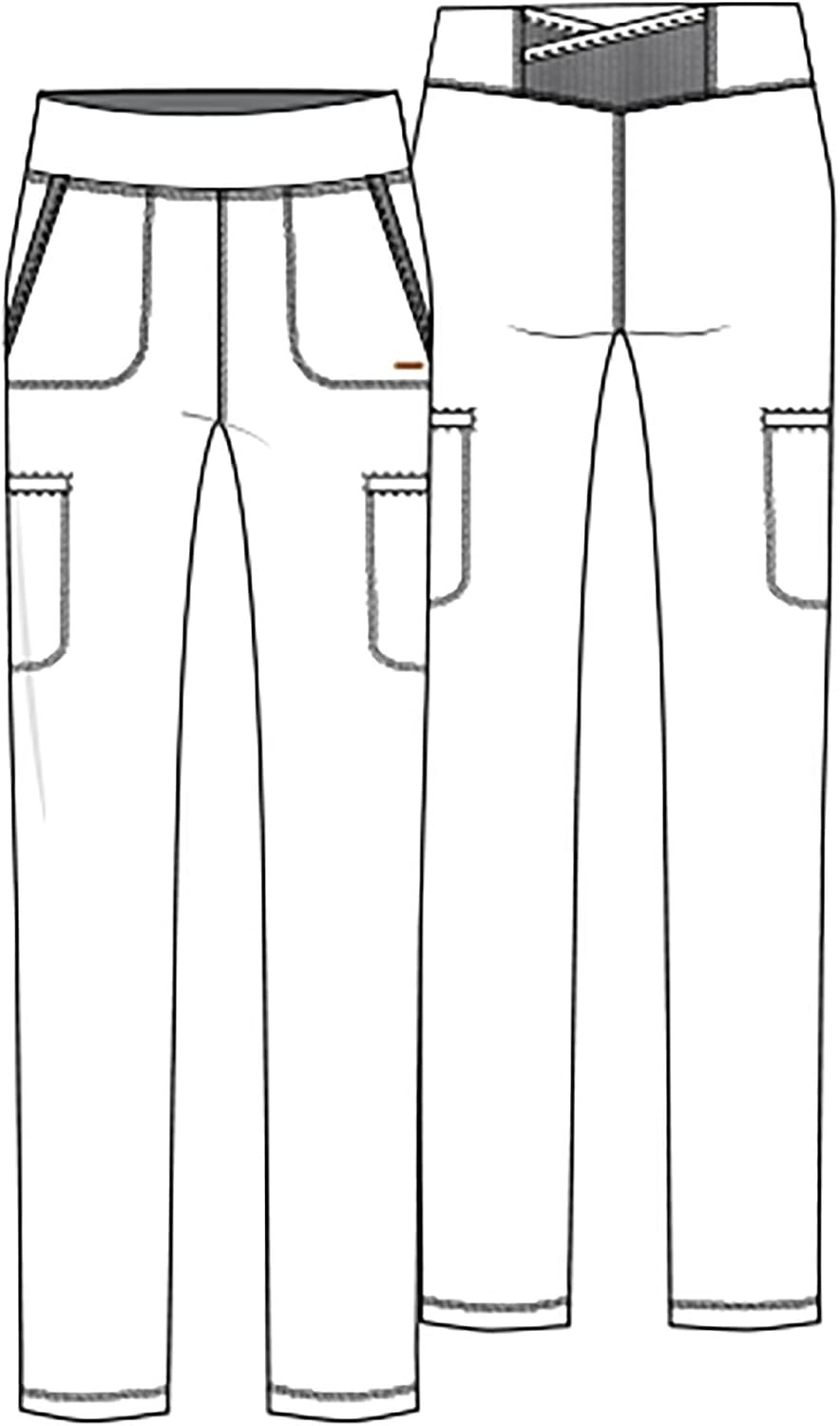 image:imageCherokee Form Women Scrubs Pant Mid Rise Slim Straight Pullon CK007Pewter
