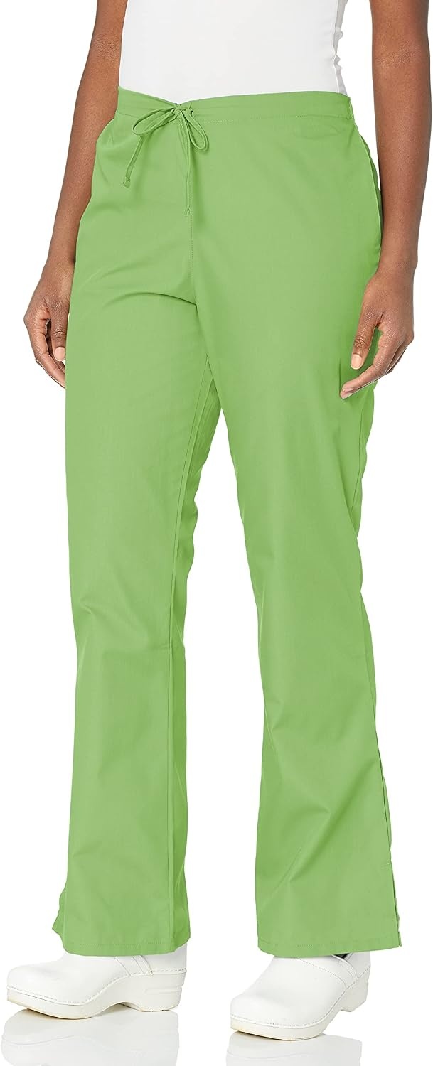image:imageCherokee WW Originals Scrub Pants for Women Flare Leg 3 Pockets PolyCotton Poplin Fade Resistant Drawstring amp Elastic Waist Durable Fabric Easy Care Healthcare And Service WorkAloe