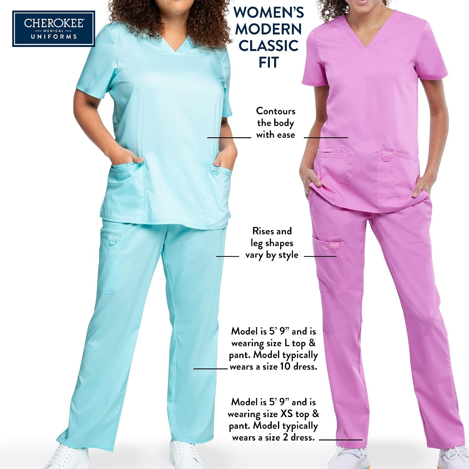 image:imageCherokee WW Originals Scrub Pants for Women Flare Leg 3 Pockets PolyCotton Poplin Fade Resistant Drawstring amp Elastic Waist Durable Fabric Easy Care Healthcare And Service WorkLime Green