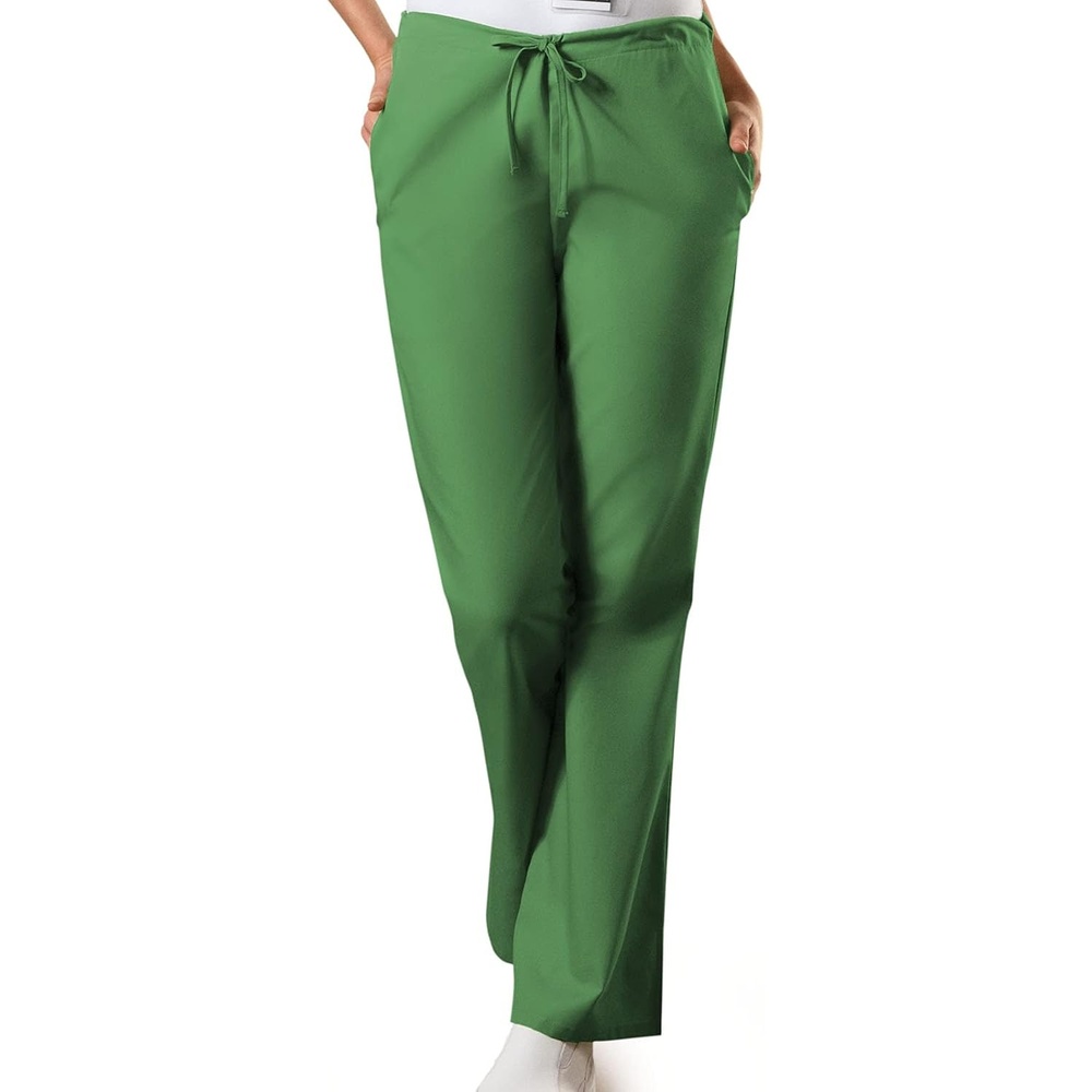 image:imageCherokee WW Originals Scrub Pants for Women Flare Leg 3 Pockets PolyCotton Poplin Fade Resistant Drawstring amp Elastic Waist Durable Fabric Easy Care Healthcare And Service WorkAloe