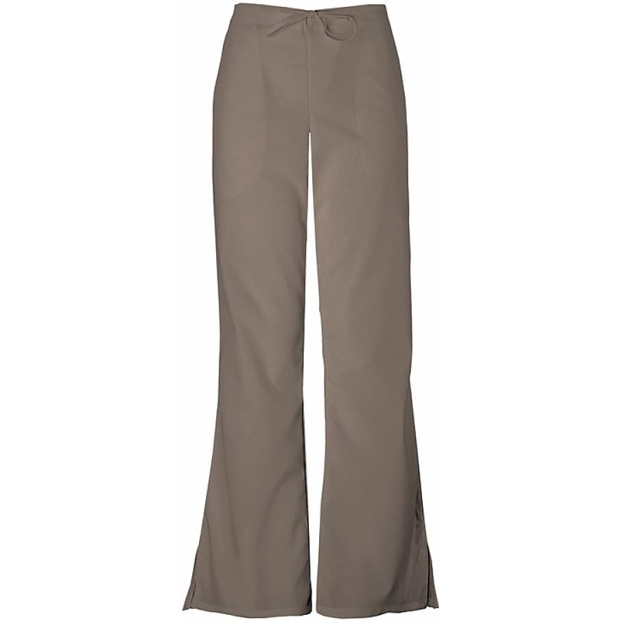 image:imageCherokee WW Originals Scrub Pants for Women Flare Leg 3 Pockets  PolyCotton Poplin Fade Resistant Drawstring amp Elastic Waist Durable Fabric Easy Care Healthcare And Service WorkTaupe