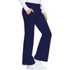 Cherokee Luxe Women Scrubs Pant Low Rise Flare Leg Drawstring Cargo 21100 | Contemporary Fit, Elastic Back Waist, Hip Yoke, Instrument Loop, Side Vents, Double-Needle Stitching, Workwear(Navy)