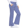 Cherokee Luxe Women Scrubs Pant Low Rise Flare Leg Drawstring Cargo 21100 | Contemporary Fit, Elastic Back Waist, Hip Yoke, Instrument Loop, Side Vents, Double-Needle Stitching, Workwear(Ciel)