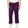 Cherokee Luxe Women Scrubs Pant Low Rise Flare Leg Drawstring Cargo 21100 | Contemporary Fit, Elastic Back Waist, Hip Yoke, Instrument Loop, Side Vents, Double-Needle Stitching, Workwear(Eggplant)