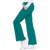 Cherokee Luxe Women Scrubs Pant Low Rise Flare Leg Drawstring Cargo 21100 | Contemporary Fit, Elastic Back Waist, Hip Yoke, Instrument Loop, Side Vents, Double-Needle Stitching, Workwear(Teal)